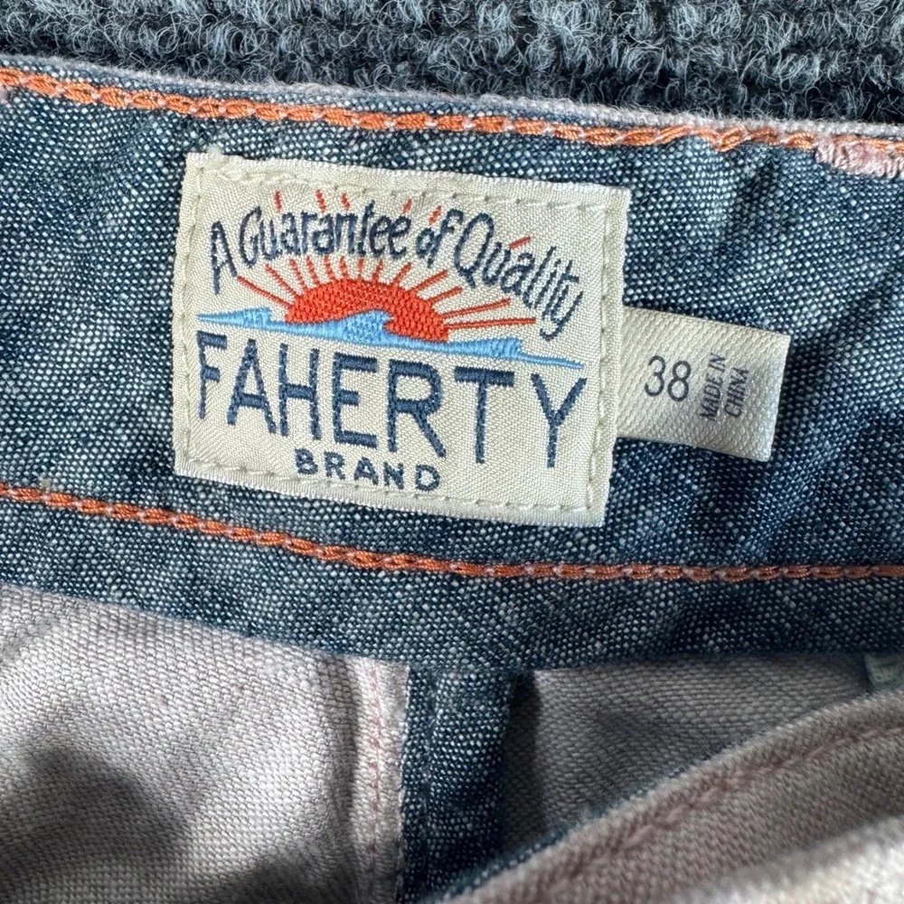 Faherty Brand Mens 38 Linen Organic Cotton Blend Drawstring Shorts Light Pink